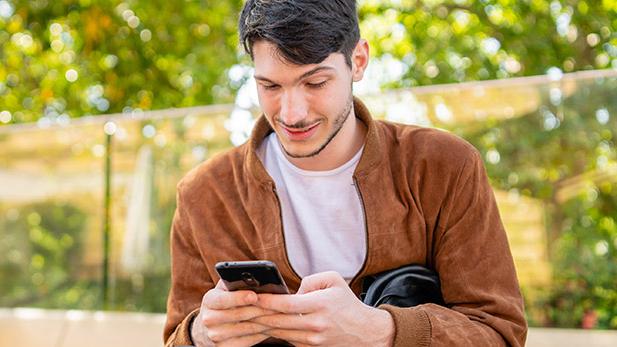 Student Using Mobile Device